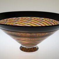 Mike Hunter Willow Bowl with Black, Red and Yellow (MHU143/19)