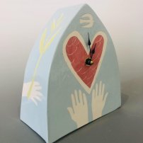 Alice Gare Pale Blue Heart and Hands Clock (AGA6)