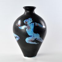 George  Ormerod Figurative Blue Medium Vase (GO54)