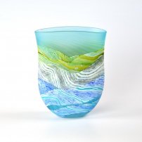 Thomas Petit Small Flat Vase - Spring Tides (TP164)