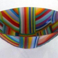 Ruth Shelley Strips and Stripes Oval Dish